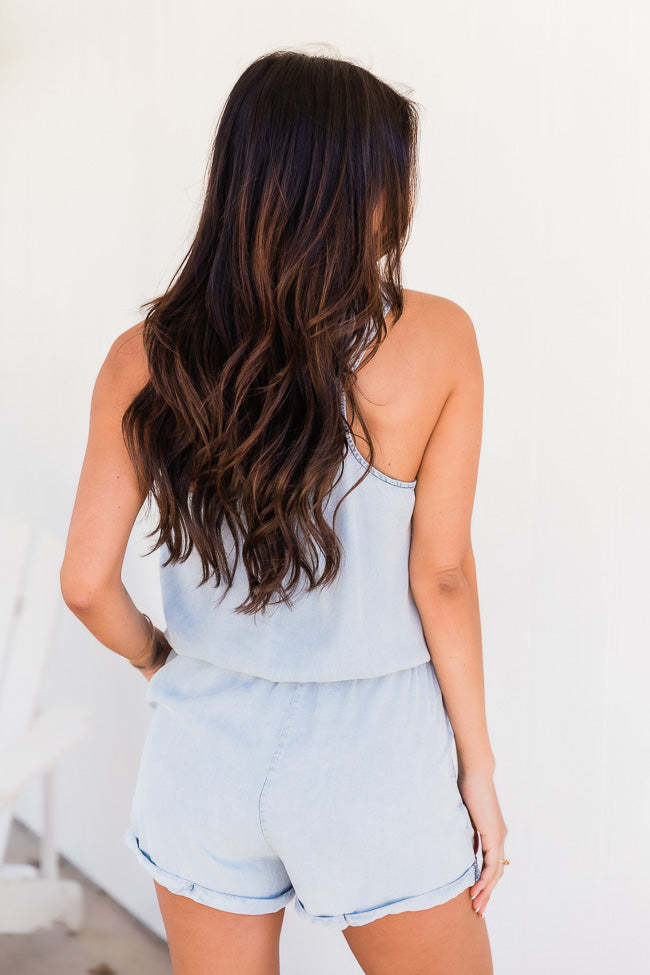 Casual Loose Sleeveless Distressed Denim Jumpsuit
