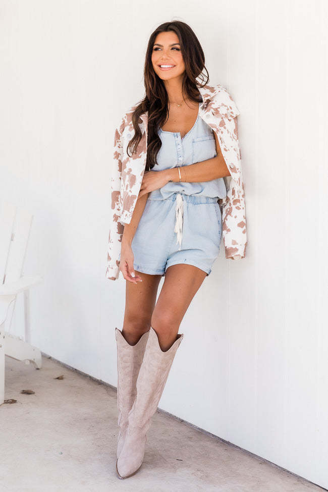 Casual Loose Sleeveless Distressed Denim Jumpsuit